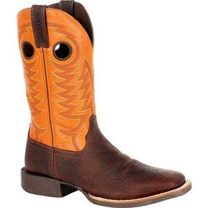 NWT Men's 13 Durango Rebel Cactus Western Boots - Bay Brown/Monarch Orange